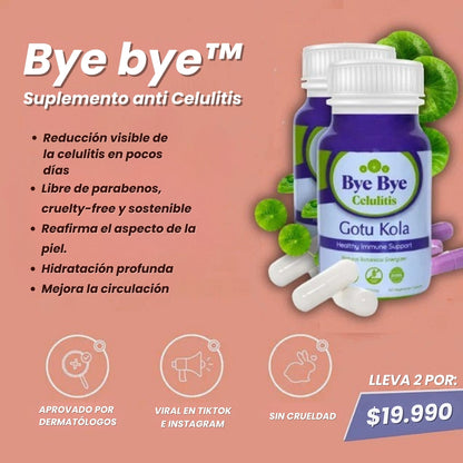 Cápsulas Bye Bye Celulitis – Elimina la Celulitis y Moldea tu Figura - Oferta 2x1